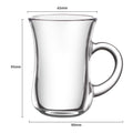 3.4 Oz Heat Resistant Clear Glass Coffee Mug With Handle