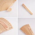8 Inch Wooden Carved Handheld Folding Fan