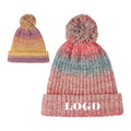 Coloured Knit Pom Beanie With Cuff