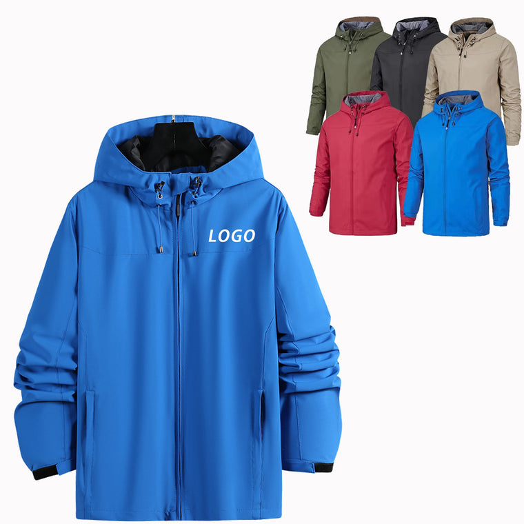 Unisex Outdoor Casual Lightweight Hooded Windbreaker Jacket