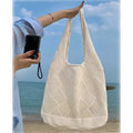 Single Shoulder Solid Color Knitted Bag