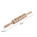 Christmas Embossed Wooden Rolling Pin For Baking Cookies