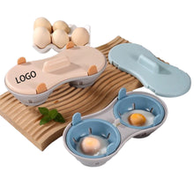 Egg Poacher Egg Steamer 2 Cavity Microwave Egg Cooker W/ Lid