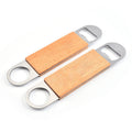 Wooden Handle Stainless Steel Flat Bottle Opener