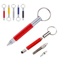 6-in-1 Aluminum Tool Pen With Keychain