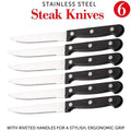 6-Piece Stainless Steel Steak Knife Set