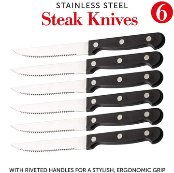 6-Piece Stainless Steel Steak Knife Set