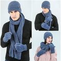 Knitted Hat Gloves Scarf Set