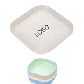 Camping Portable Square Wheat Straw Dinner Plate