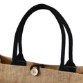 2 Tone Jute Tote Bag with Large Front Pocket