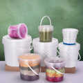 Reusable Clear Plastic Containers Pail Buckets With Lids