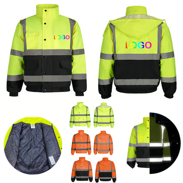 High Visibility Reflective Insulated Winter Jacket MOQ 10pcs