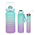 Wide Mouth Sports Water Bottles 3 Pcs Set With Time Marker