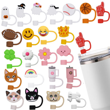 Assorted Shape Silicone Straw Cap