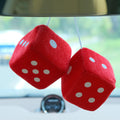 A Pair Of Large Sizes Plush Dice Car Suspension Decoration