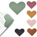 6-Pack Leather Heart-Shaped Portable Bookmarks