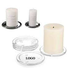 Clear Glass Candle Plates