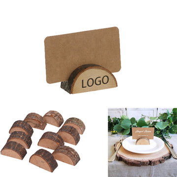 Natural Wood Log Card Holder