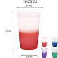 16 OZ Reusable Plastic Stadium Color Changing Cups