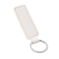 Rectangular Pu Leather Keyring With Metal Ring