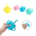 Silicone Baby Water Handle Cup With Straw