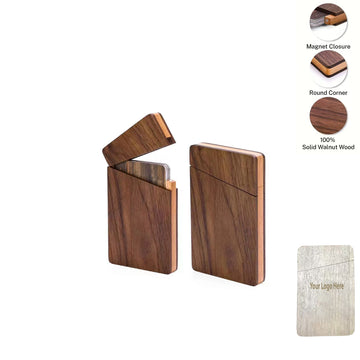 Magnetic Walnut Card Holder