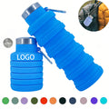 17Oz Collapsible Silicone Water Bottle With Carabiner