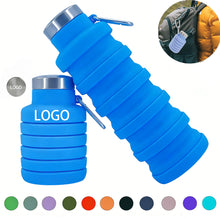 17Oz Collapsible Silicone Water Bottle With Carabiner