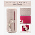 Triple Layer Leather Jewelry Roll Organizer