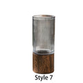 Artistic Glass Vase Flower Vase With Wooden Base