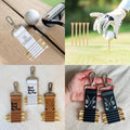 Golf Bag Tag with 5 Tees Set