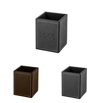 Faux Leather Square Storage Box（3.43"×3.43"×4.61"）
