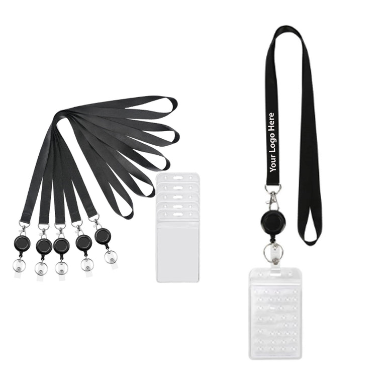 Clear Vertical Id Badge Holder With Lanyards