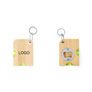 Wooden keychain/ Bamboo Wooden Spirit Level W/ Bottle Opener
