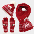 Christmas Gloves Scarf Hat Set