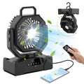 20,000mAh Camping Fan Lantern With Power Bank, LED Light
