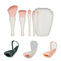 Travel Makeup Brush Set Portable 5 Pcs With Mirror