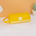Oxford Fabric Dual Zipper Pencil Case With Handle