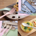 Wheat Straw Portable Knife Fork Spoons Cutlery With Case