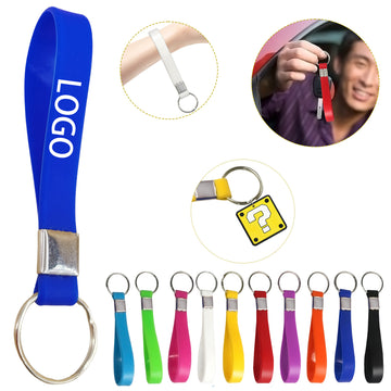 Printed Silicone Wristband Keychain