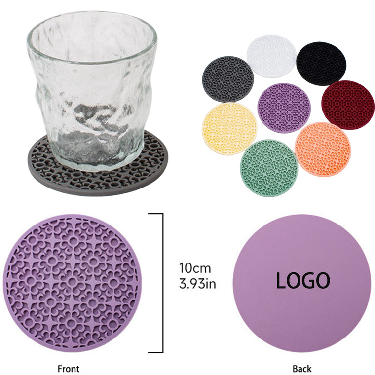 Cute Grooved Round Silicone Drink Coasters
