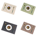 Waterproof Oil-Resistant Leather Placemats With Coasters
