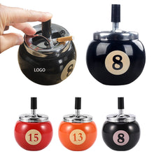 Billiards Shaped Ashtrays Windproof Metal Ashtray W/ Lids