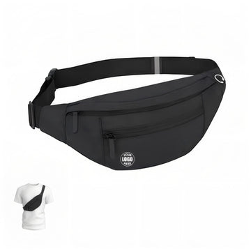 Large Crossbody Fanny Pack With 4 Zipper Pockets For Travel
