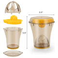 Handheld Dual Press Manual Juicer With Scale Measuring Cup