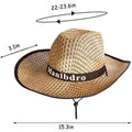 Summer Straw Cowboy Hat Wide Brim UV Protection