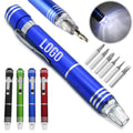 6-In-1 Magnetic Metal Screwdriver Tool Pen With Led Light