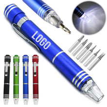 6-In-1 Magnetic Metal Screwdriver Tool Pen With Led Light