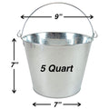 5-Quart Galvanized Pail Beer Ice Bucket With Handle