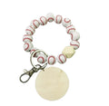 Sport Beaded Bracelet Keychain Baseball Softball Key Ring